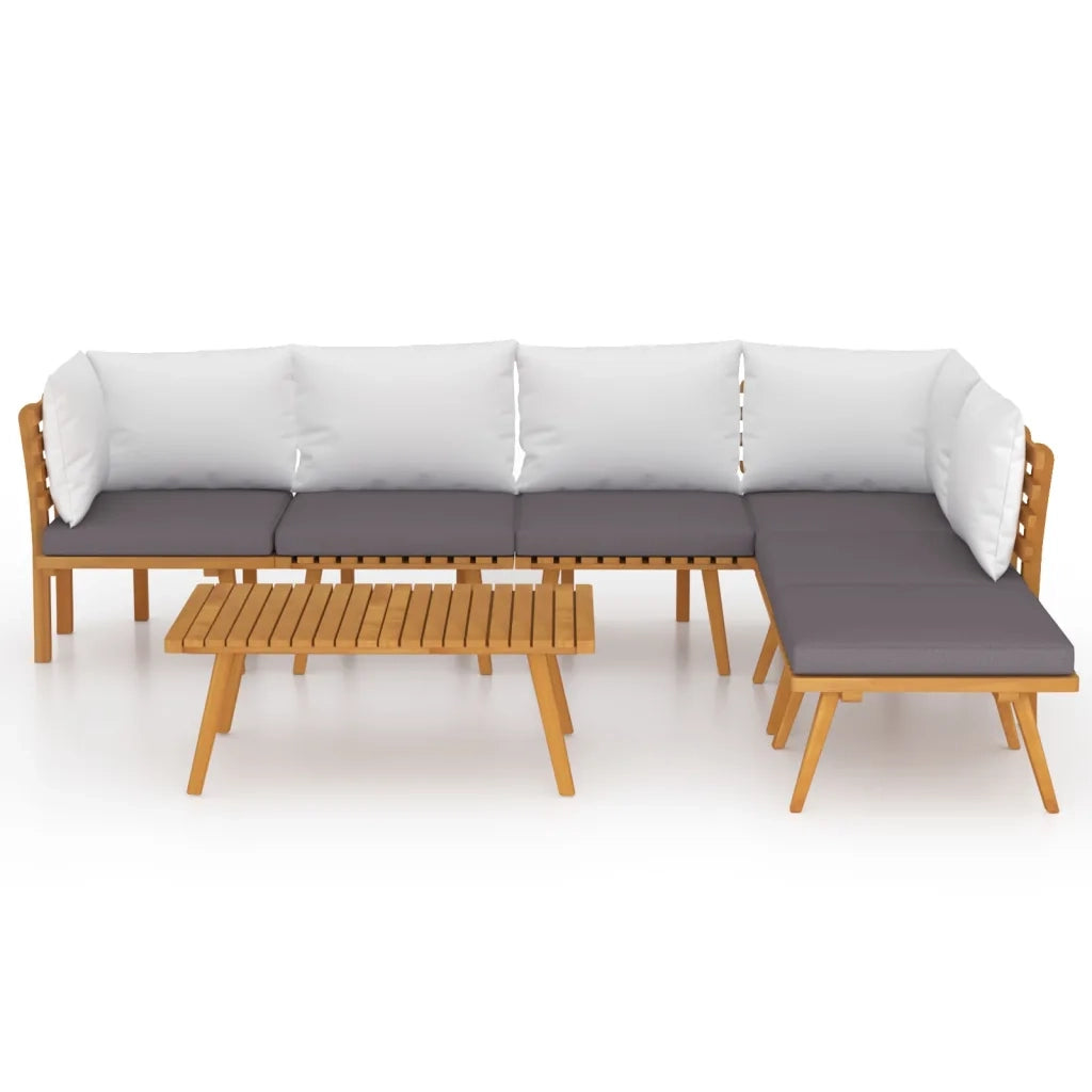 Set Divani da Giardino 7 pz con Cuscini in Massello di Acacia cod mxl 38192