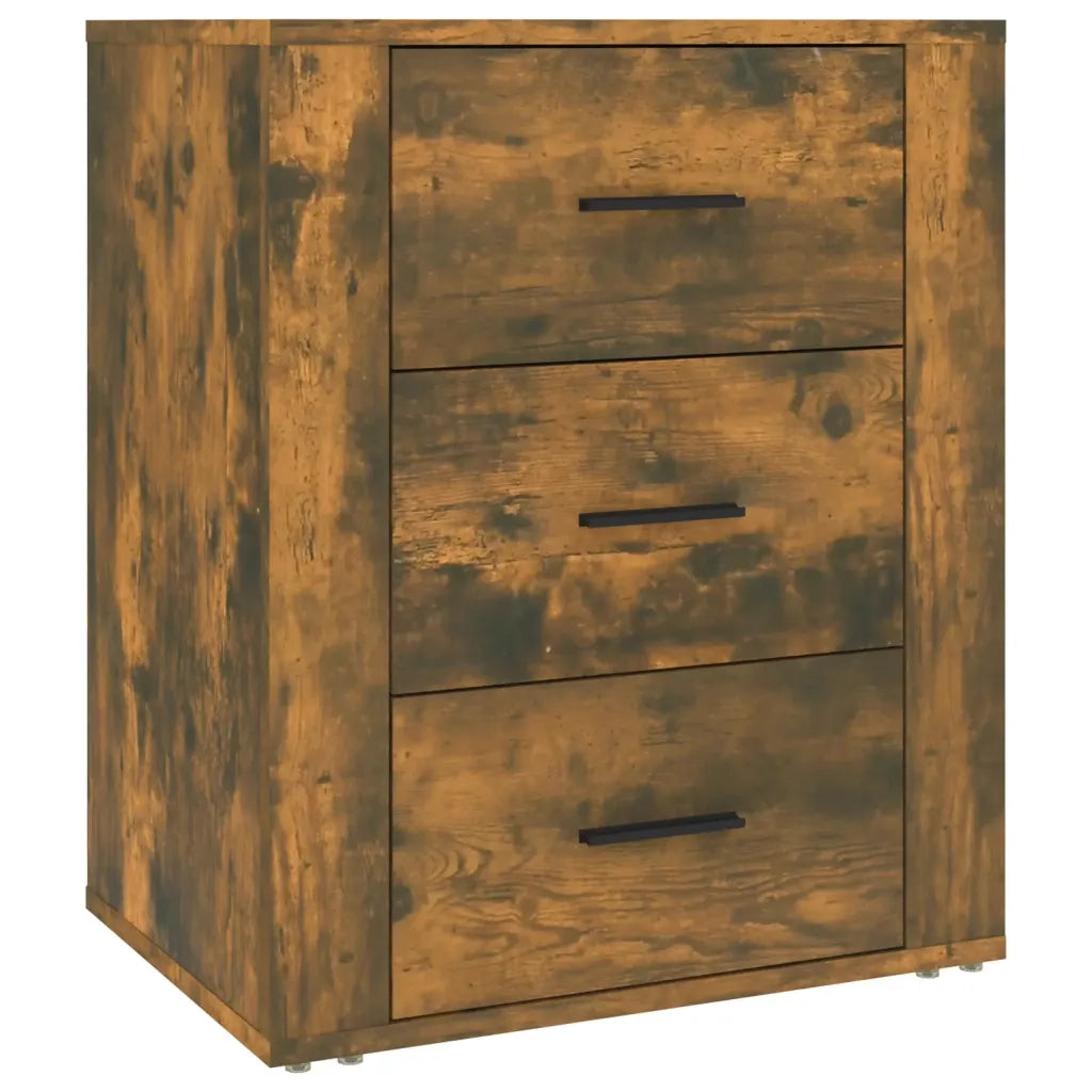 Comodino | Armadio da Notte | Mobiletto da notte Rovere Fumo 50x36x60 cm Legno Multistrato