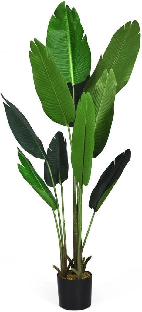 Pianta artificiale, palma artificiale, 110 cm, pianta da interno in vaso, albero artificiale, grande pianta decorativa per giardino, soggiorno e ufficio