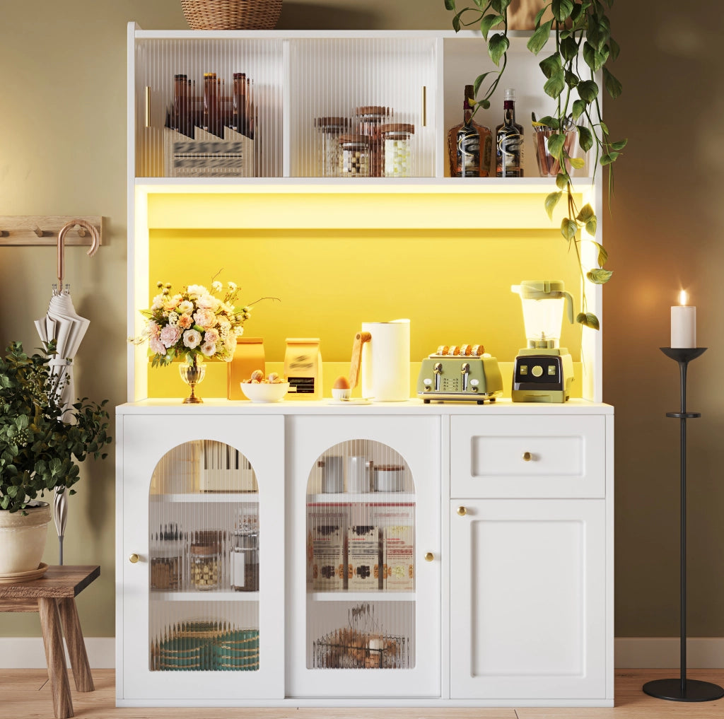 Mobile da cucina multifunzione con LED, 120x35x167 cm