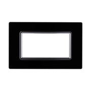 Placca In Vetro Serie Space 4P Colore Nero Compatibile Con Bticino Living Light