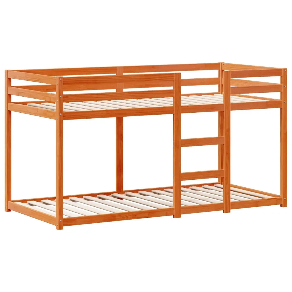 Letto a Castello con Tetto Cera 90x200 cm Legno Massello Pino