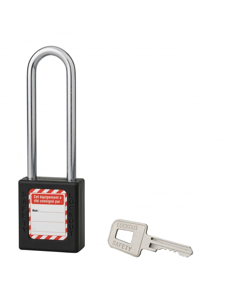 Lucchetto 40 mm con arco in acciaio  6 X 76 mm NERO - THIRARD