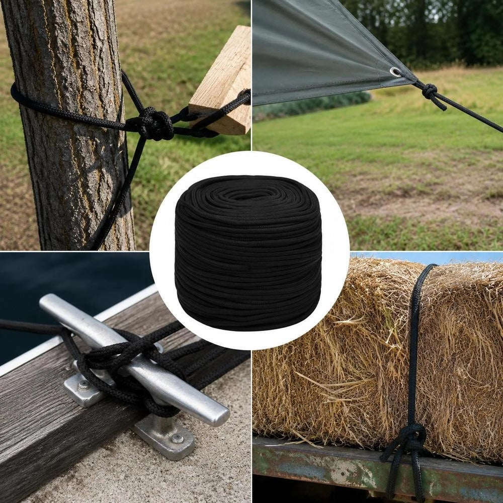 Black Work Rope, 8 Mm, 25 M, Polyester