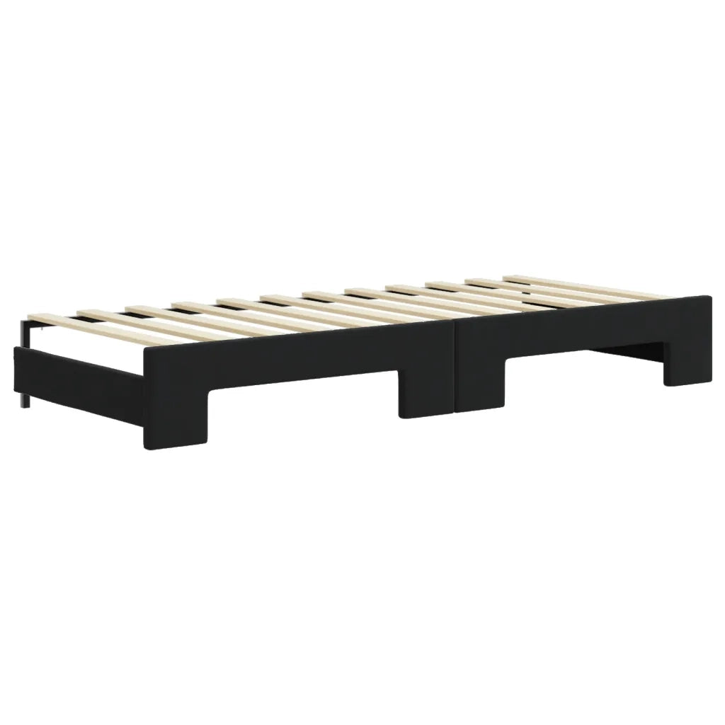 Divano Letto Estraibile con Materassi Nero 80x200 cm Velluto 3196950