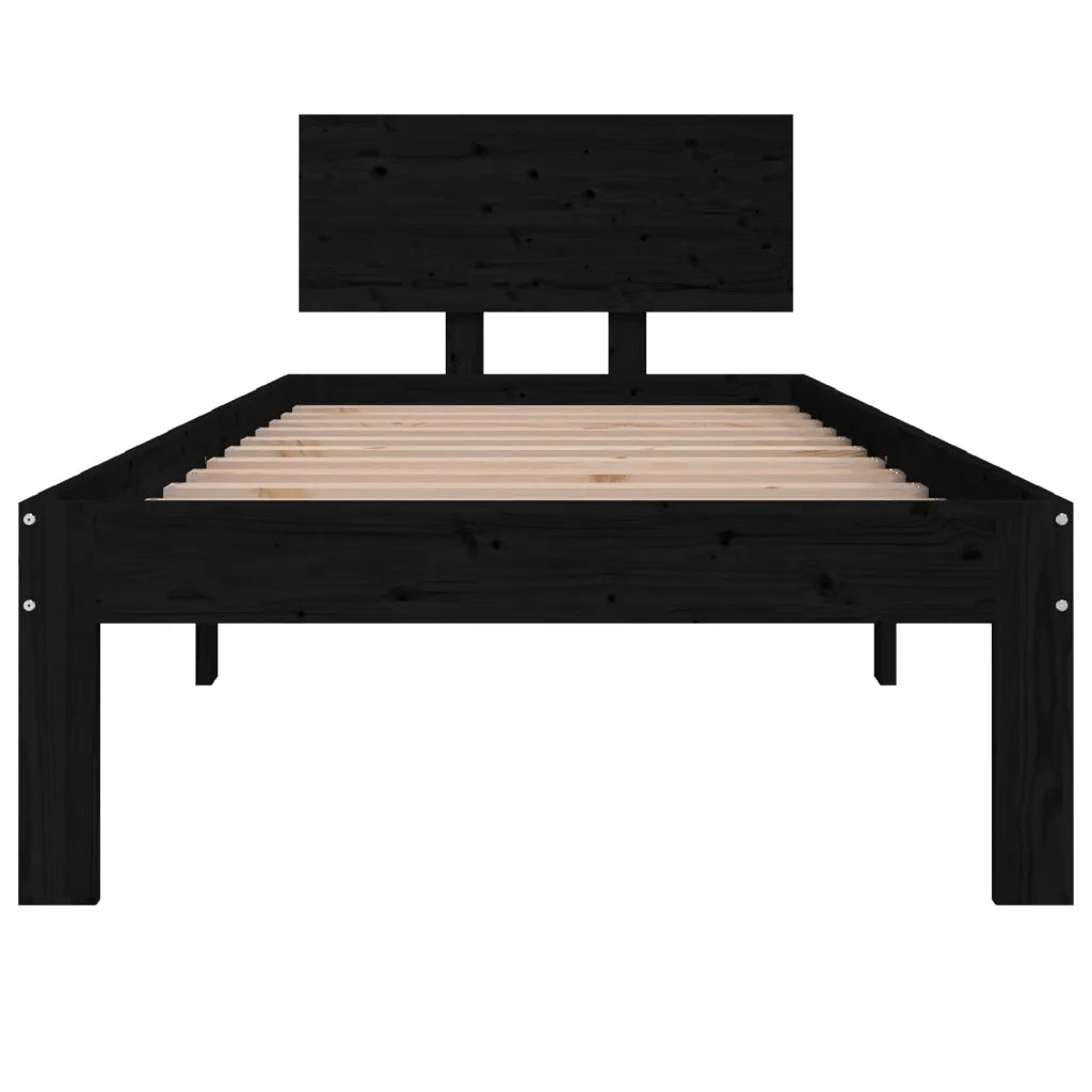 Giroletto in Legno Massello Nero 75x190 cm Small Single 810459