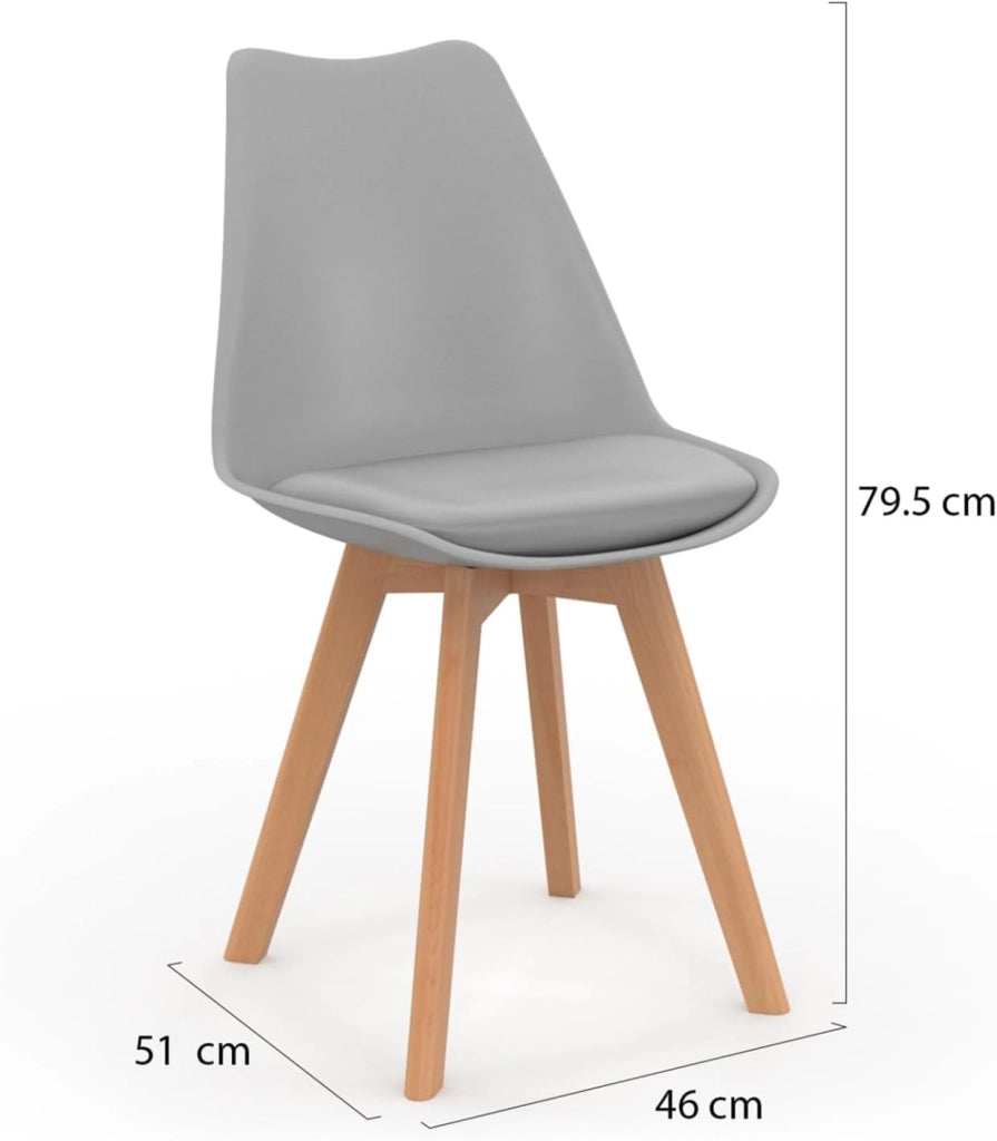 Set di 4 sedie da pranzo grigio chiaro SARA