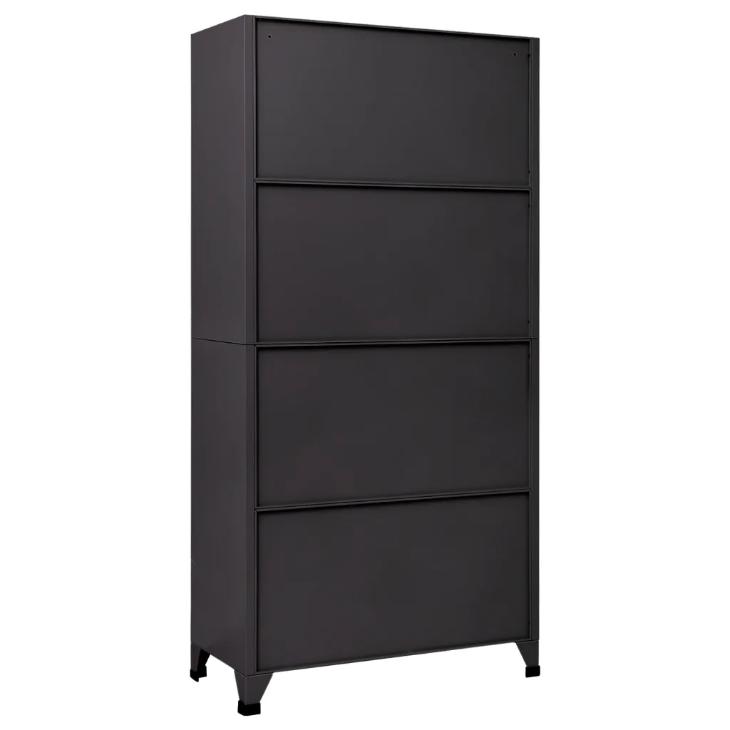 Armadietto moderno con anta con serratura 90 x 45 x 180 cm acciaio antracite 02_0047028