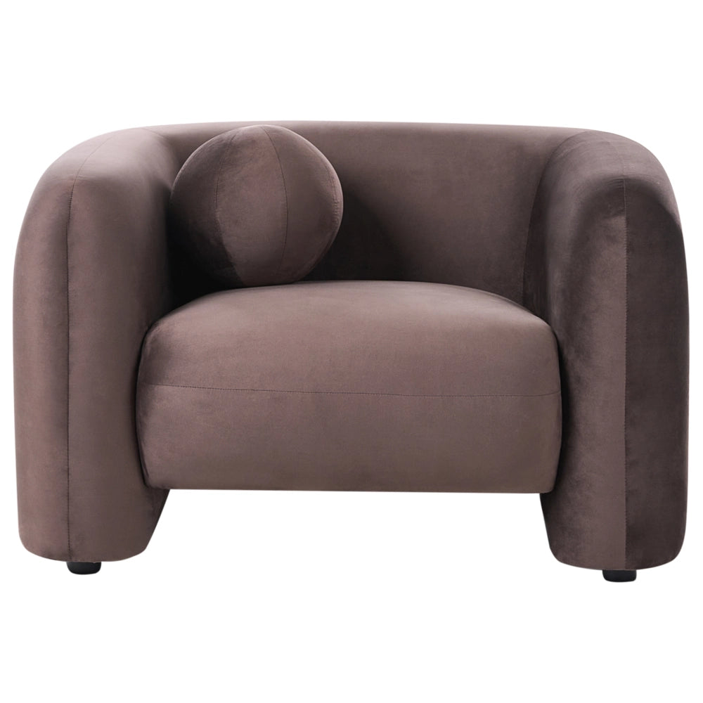 Set da salotto a 4 posti in velluto marrone scuro Poltrona con cuscini extra Stile retrò glamour Art Déco