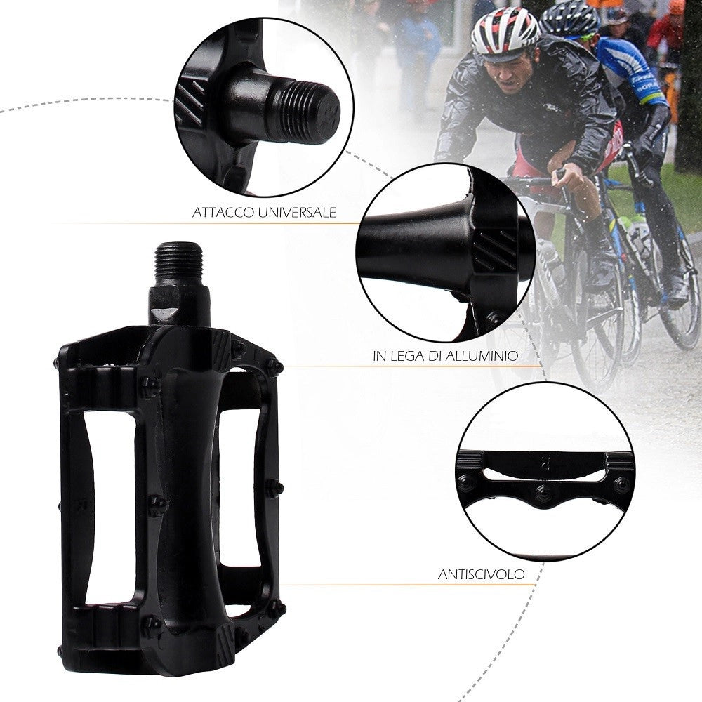 Trade Shop - Coppia Pedali Per Bici Bicicletta In Lega Di Alluminio Attacco Universale Xc-2515 -