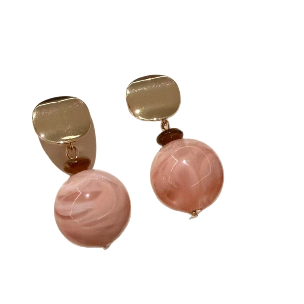 Nuovi orecchini pendenti in stile francese, retr¨° chic, con perline rosa.