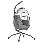 Sedia da giardino con cuscino e poggiatesta ¨C Zephmum ¨C Grigio