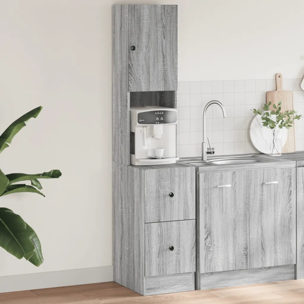 Mobile da cucina-Armadio da cucina Grigio Sonoma 35x50x180cm in Legno Multistrato
