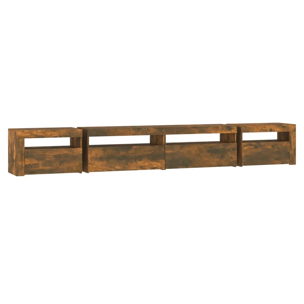 Mobile Porta TV con Luci LED Rovere Fumo 270x35x40 cm 3152751