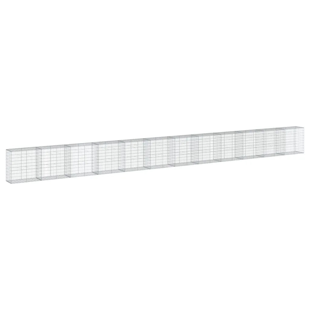 Cesto Gabbione con Copertura 1200x50x100 cm in Ferro Zincato 3295153