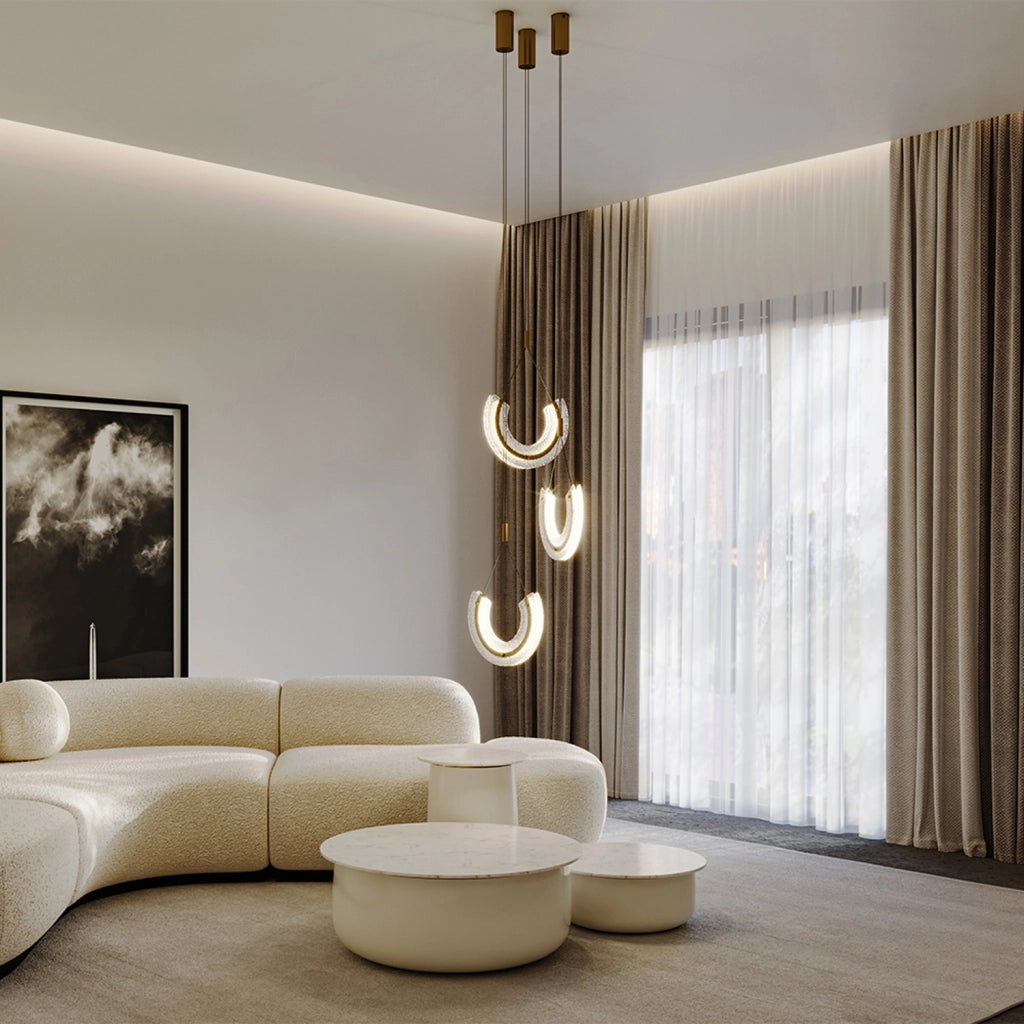 Maytoni Sospensione contemporanea Maya 1 luce LED integrato oro alluminio diffusore vetro