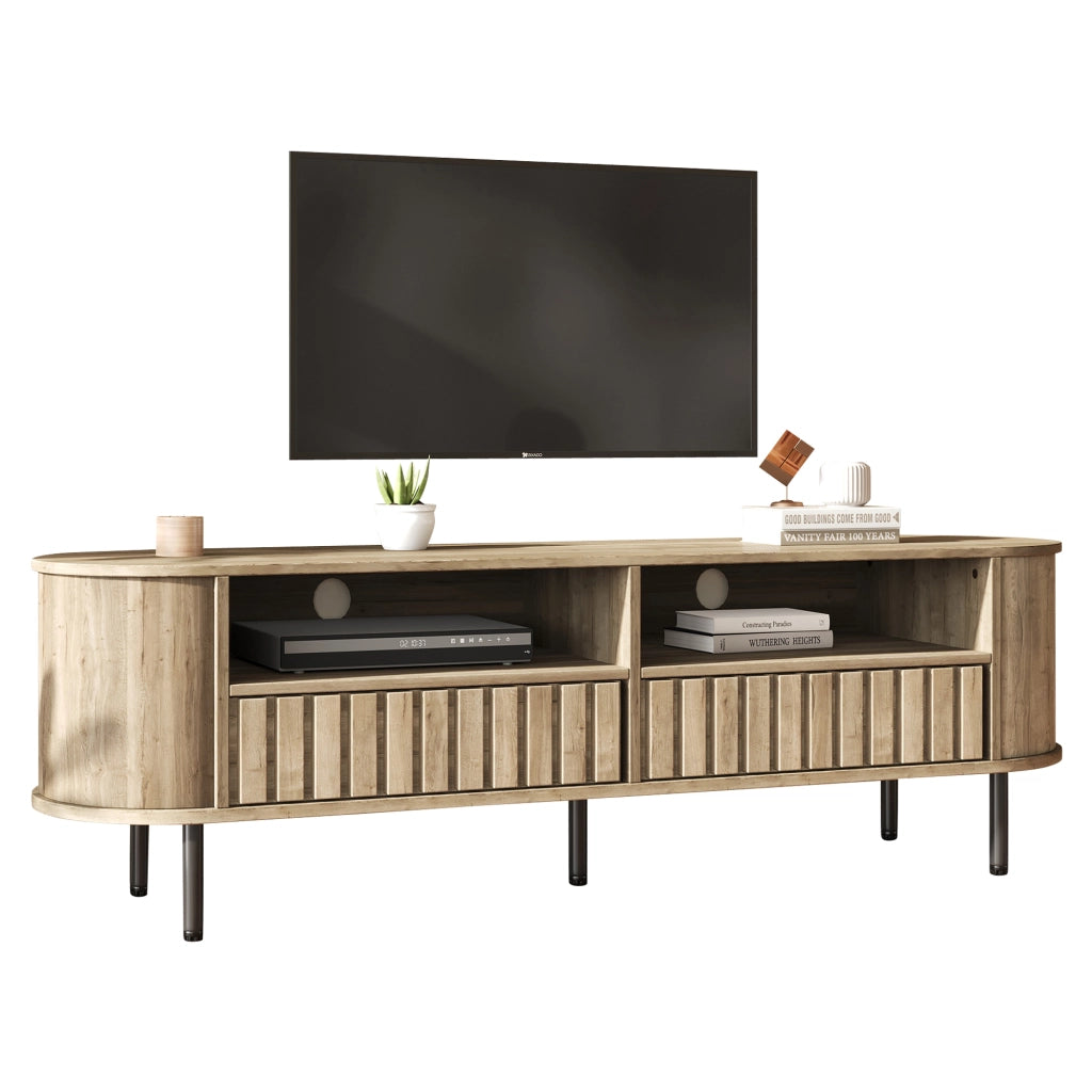 Mobile TV Lowboard ¨C MINIMAL ¨C Naturale, MDF, 2 Ante, 2 Cassetti, 160x40x48 cm