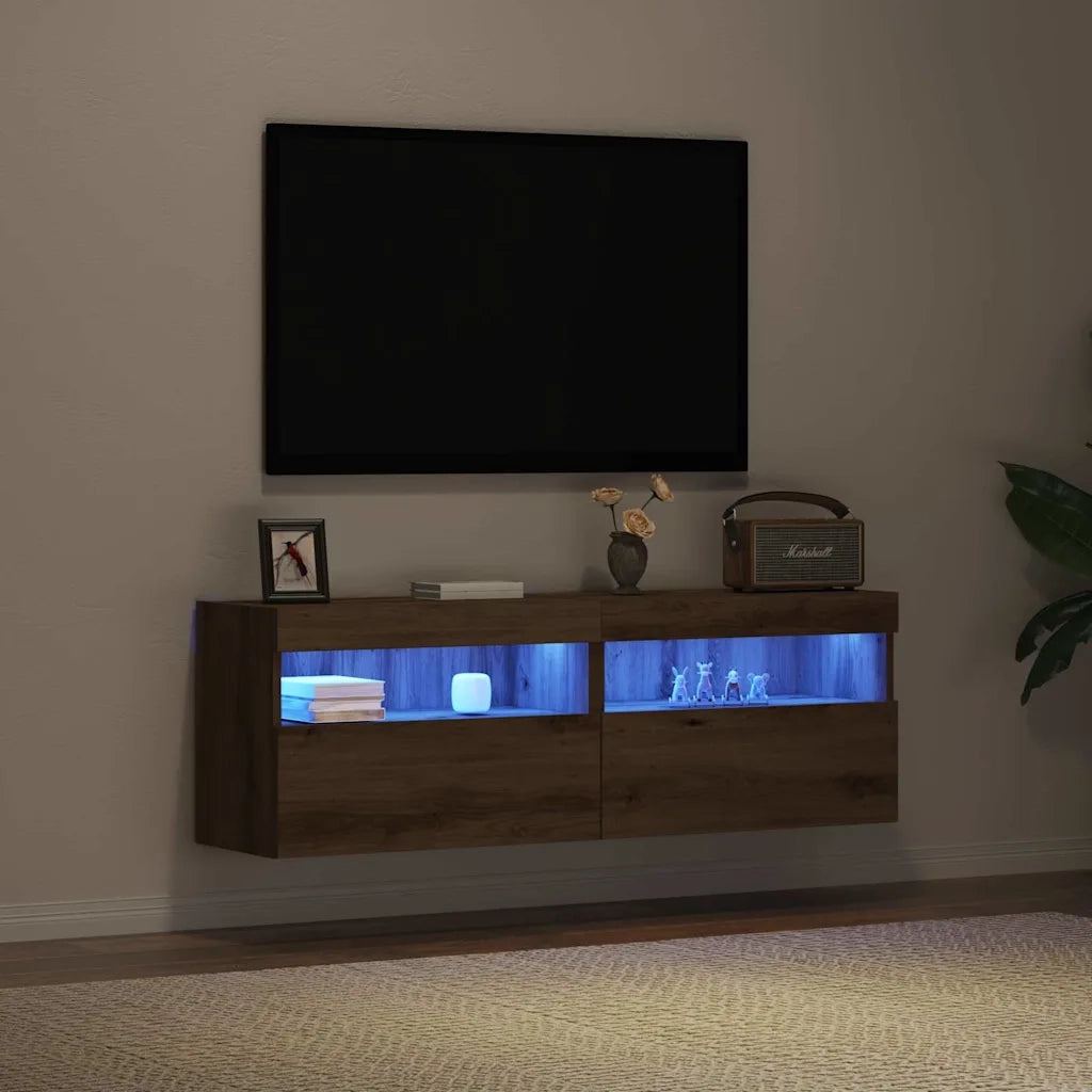 Mobile TV da parete 2 pcs rovere artigianale 60 x 30 x 40 cm 862209
