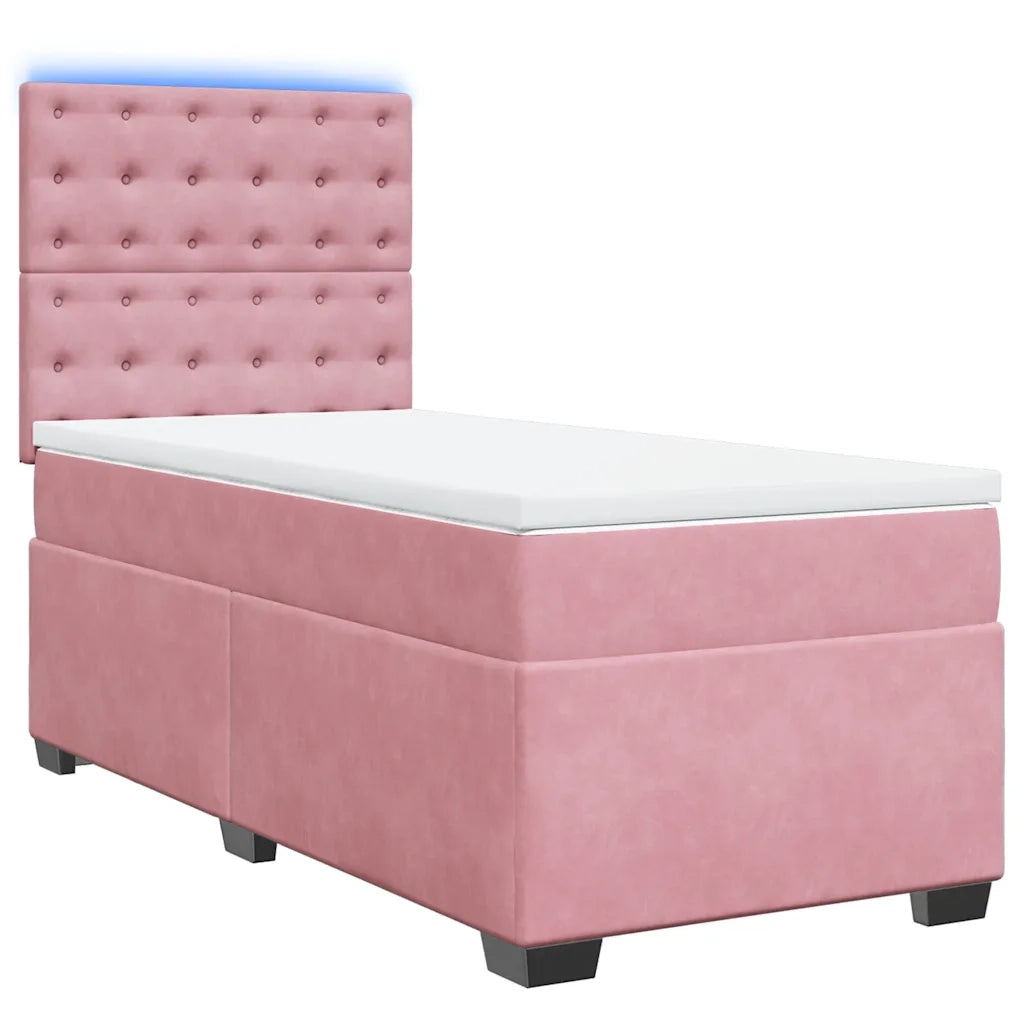 Giroletto a Molle con Materasso Rosa 100x200 cm in Velluto 3293151