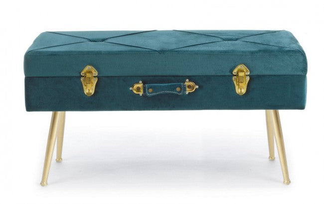 Panca Contenitore Polina in Tessuto effetto Velluto Navyus