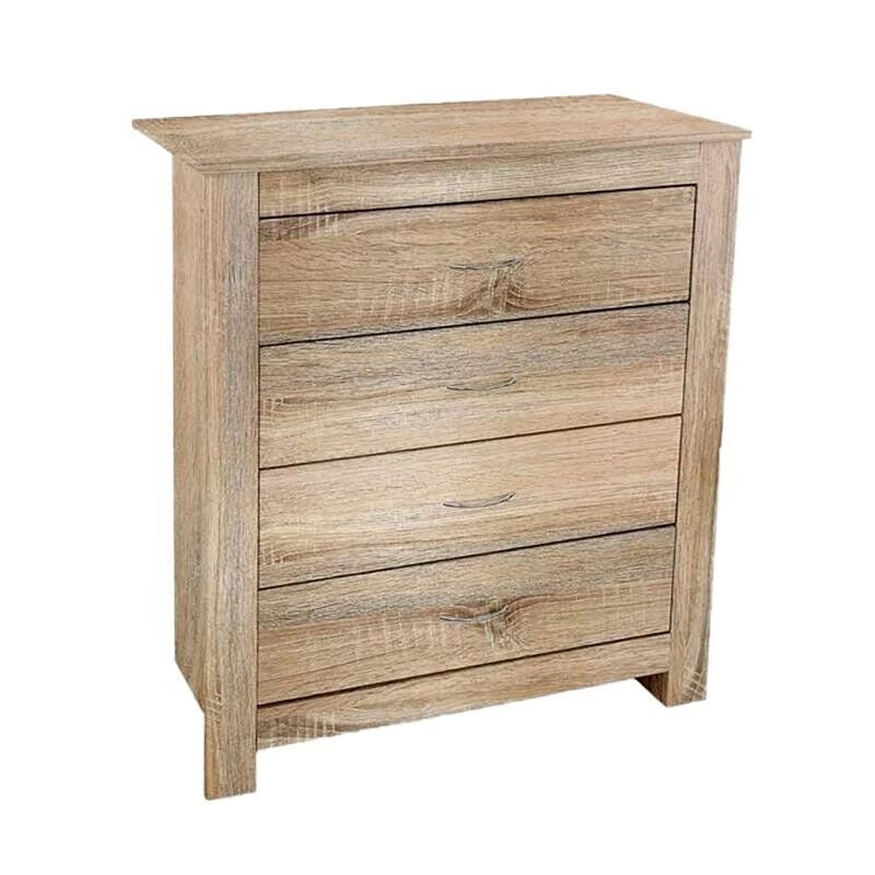CASSETTIERA DA ARREDO CON 4 CASSETTI 79X38X102 CM COLORE ROVERE