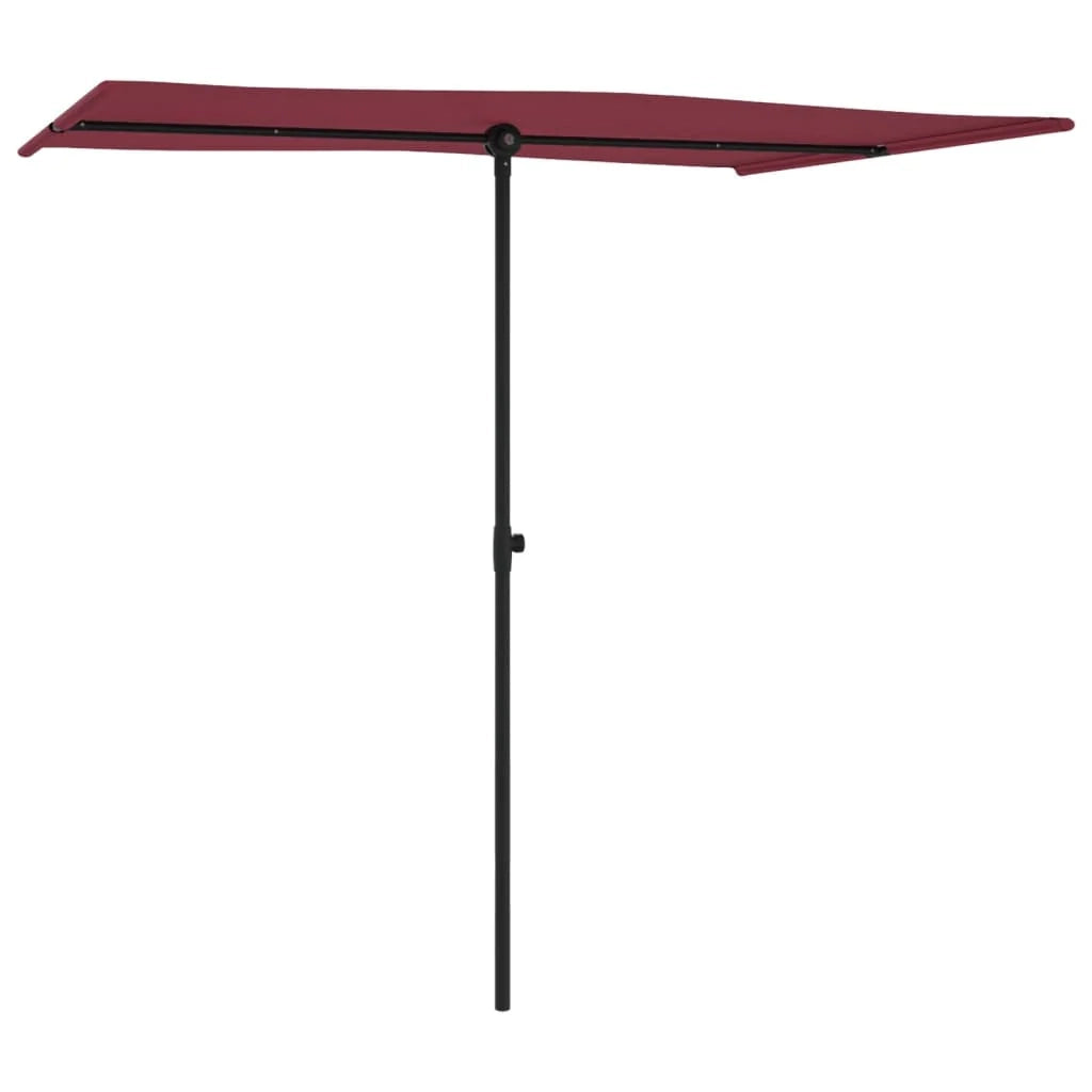 Ombrellone da esterno con palo in alluminio 2 x 1,5 m rosso bordeaux x 02_0008232