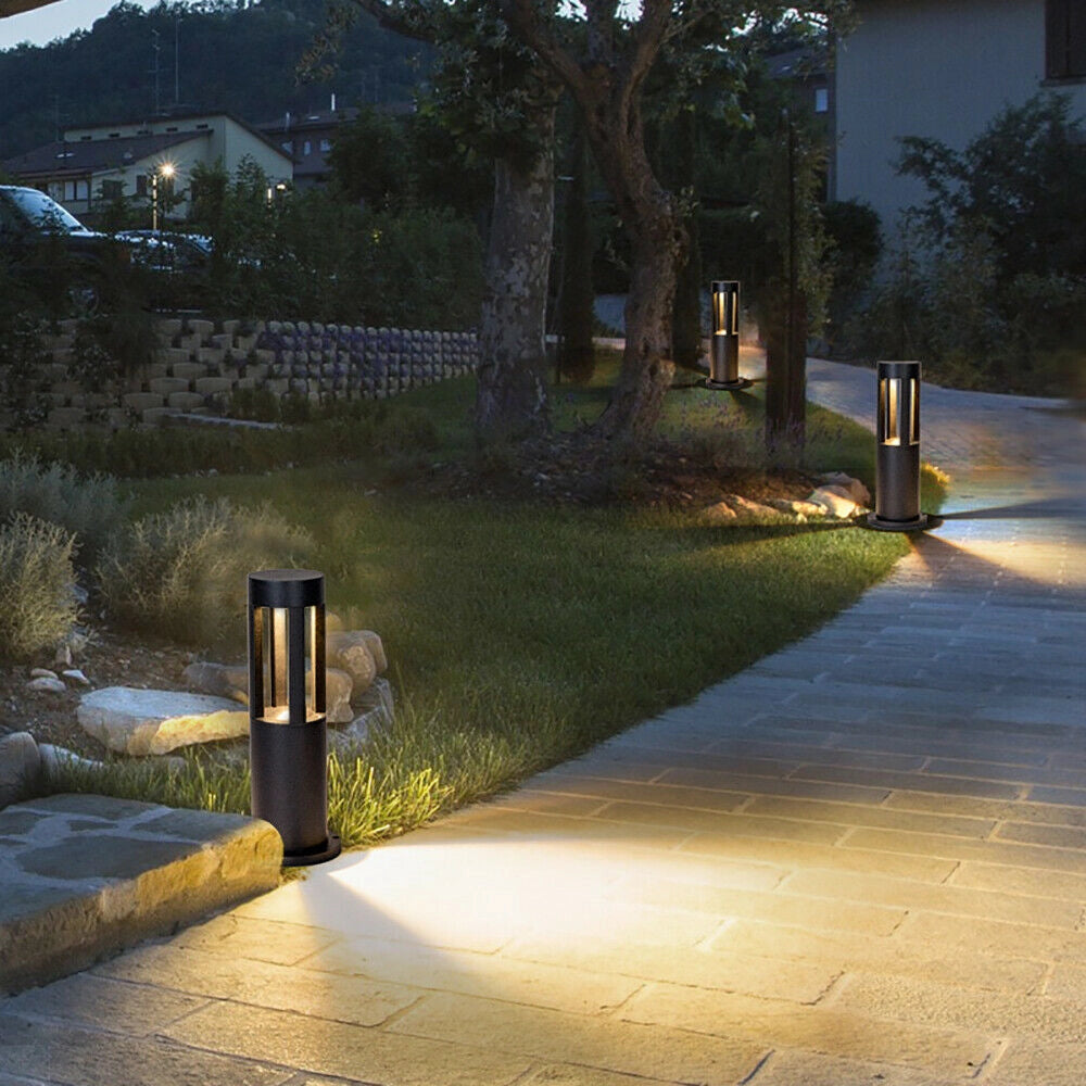LAMPIONE PALO DA GIARDINO A LED IP65 ILLUMINAZIONE DA ESTERNO PERCORSI VIALETTI PRATO 15W NERO LUCE CALDA