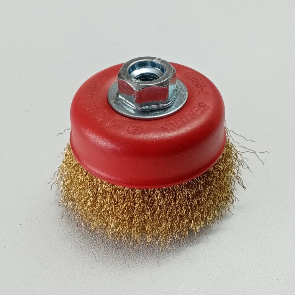 Benman spazzola a tazza da 100mm con attacco m14 in filo ondulato