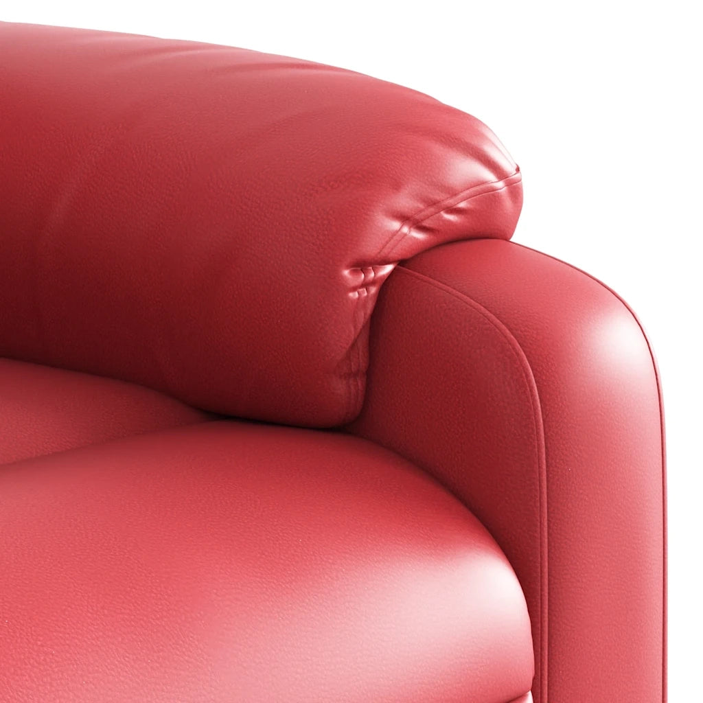 Divano Sedia-Poltrona Massaggio Elettrica Reclinabile Rosso Similpelle 331142