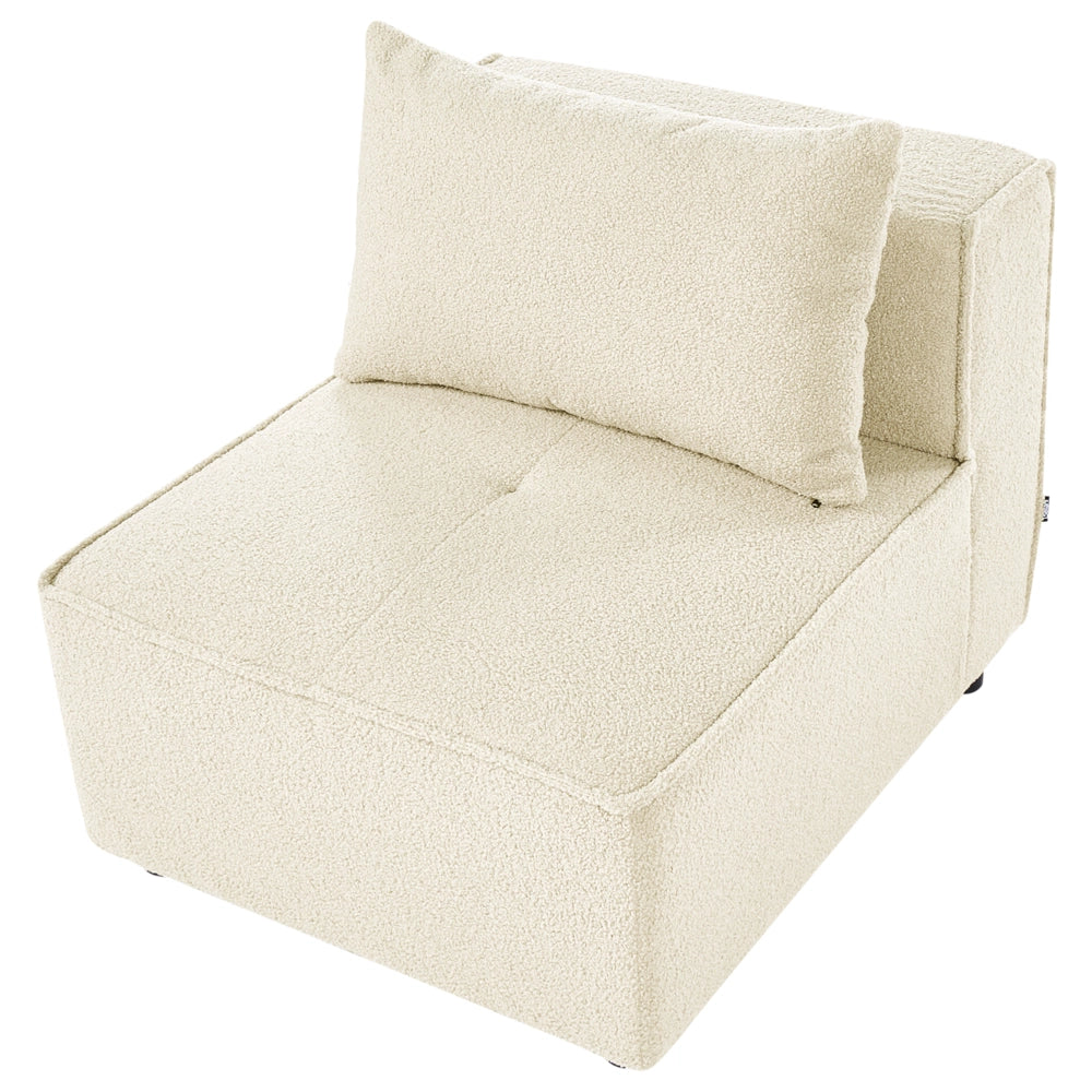 Poltrona modulare Boucle Modulo 1 posto bianco sporco stile moderno