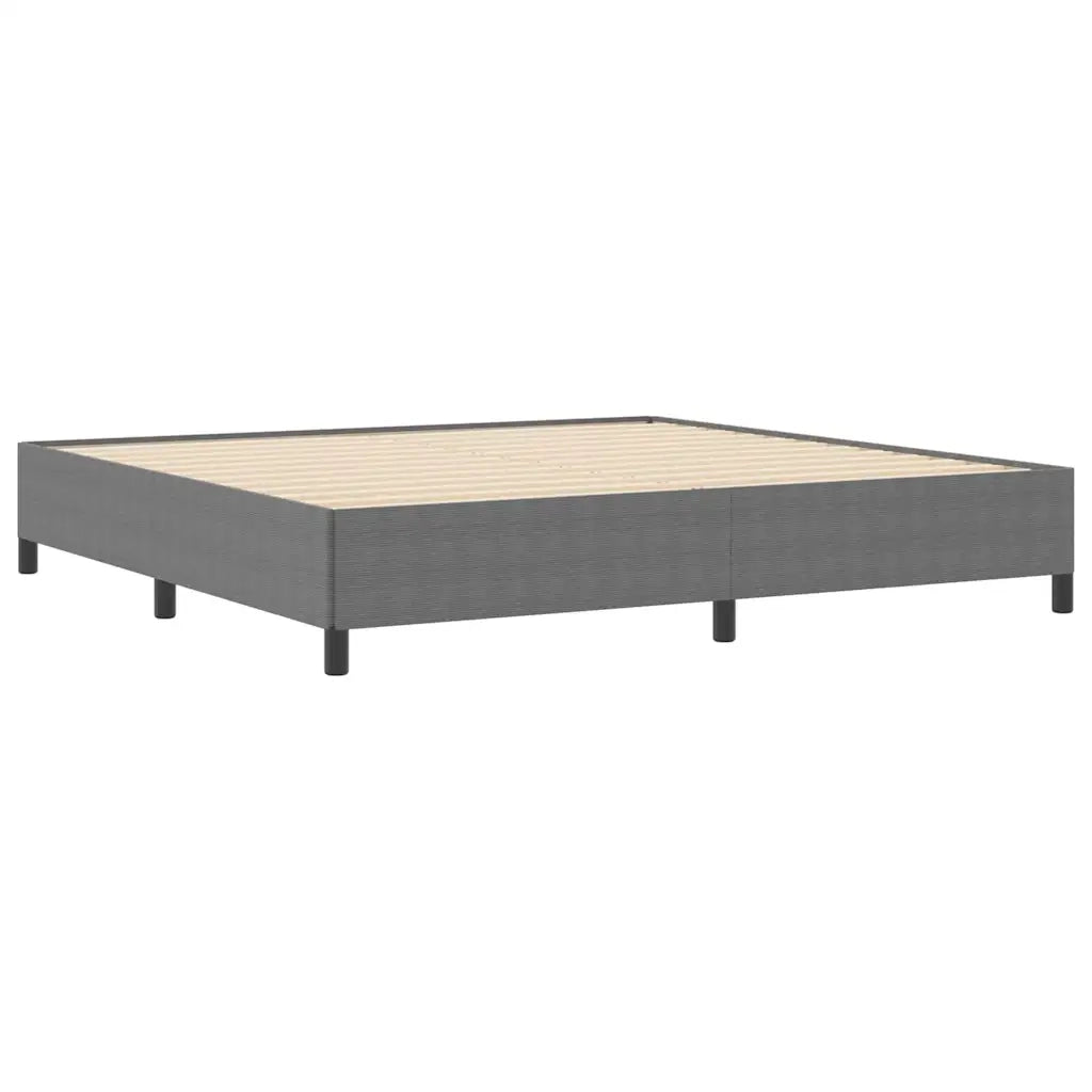 Letto a molle Grigio Chiaro 200 x 200 cm Tessuto in Cords 42006987