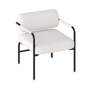Poltrona moderna 70 x 65 x 71 cm con cuscino spesso schienale cilindrico sensazione di comfort in velluto bianco 20_0012093