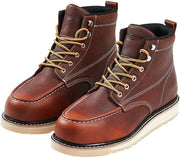Laarzen per lavoro con testa in acciaio, misura US 9,5, testa a gomma impermeabile, antiscivolo, zoccoli in gomma EVA leggera, respiro, scarpe da uomo marrone