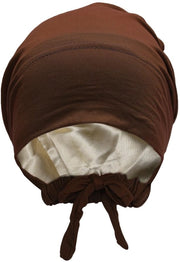 Capo con chiusura a strisce - Interno in seta - Superficie antiscivolo - Taglia unica - Sciarpa per capelli - Protezione capellame - 100% Poliestere - Sotto capo