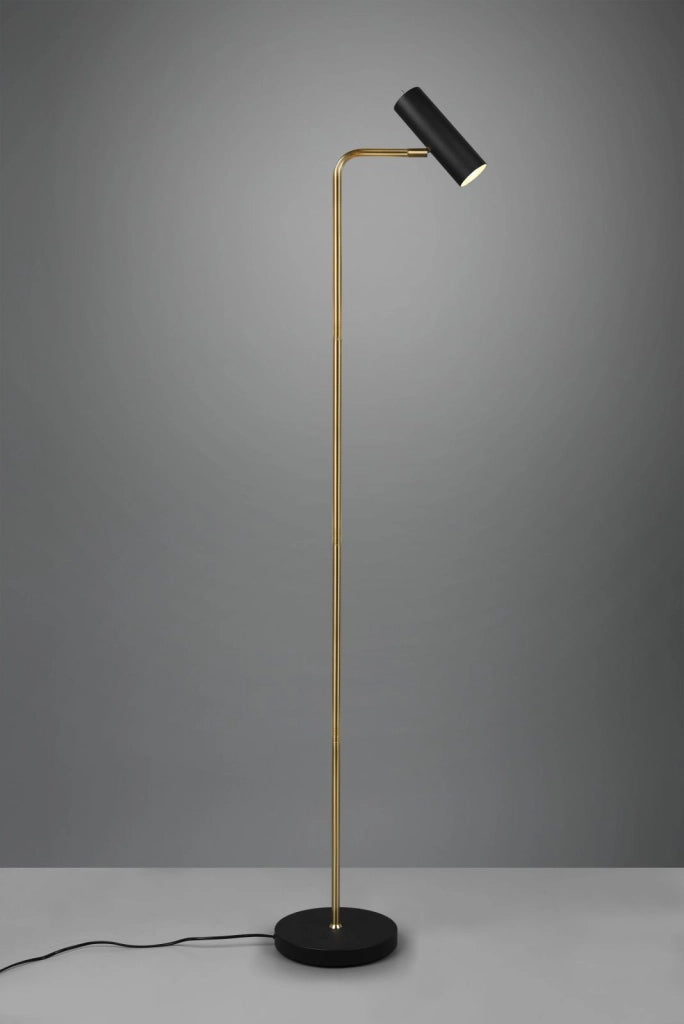 MARLEY PIANTANA SPOT CILINDRO OTTONE SATINATO + NERO H. 151CM 1 LUCE ATTACCO GU10