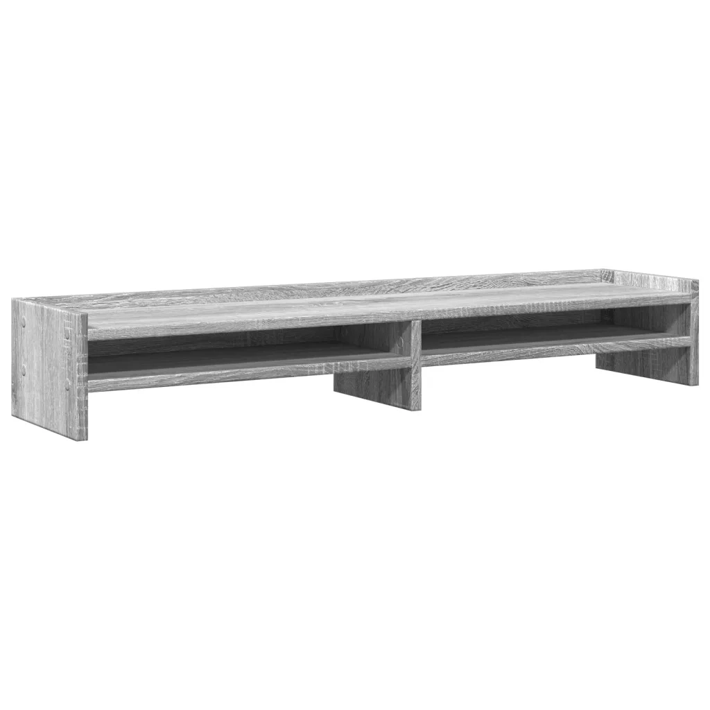 vidaXL Supporto Monitor Grigio Sonoma 100x24x16 cm Legno Multistrato