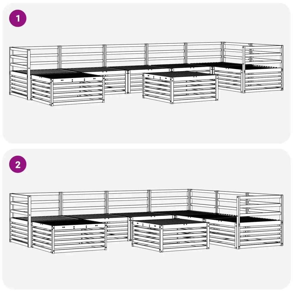 Set di divani da esterno 8 pcs Naturale