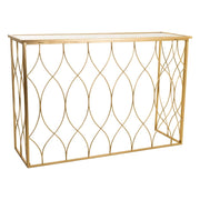 Mobile da ingresso in metallo dorato 120x40x80h
