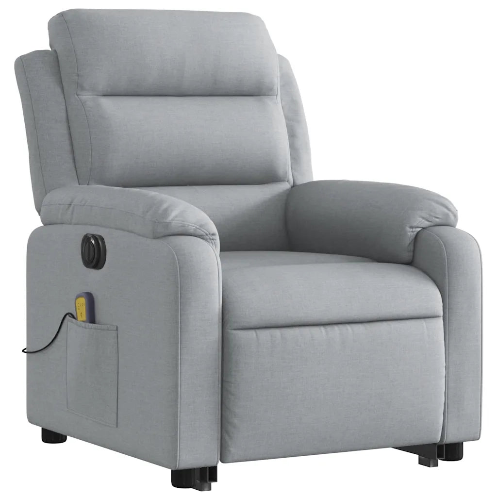 Poltrona Alzapersona Massaggi Elettrica Grigio Chiaro Tessuto 3205016