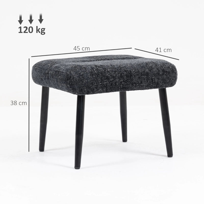 SEDIA POUF imbottito 45x41x38 cm in poliestere Grigio scuro