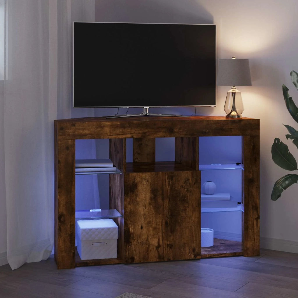 Mobile TV LED Angolare 100x40x68cm Rovere fumé 889790