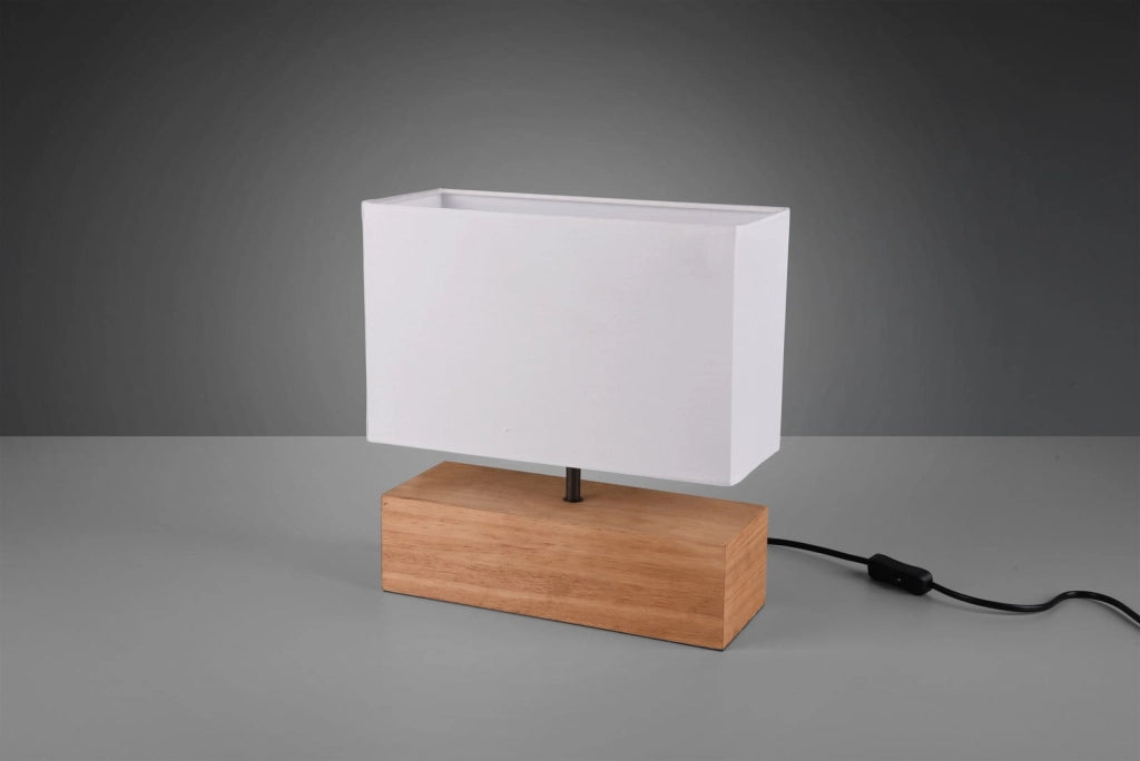 Lampada da tavolo WOODY legno/tessuto E27 RL R50181030