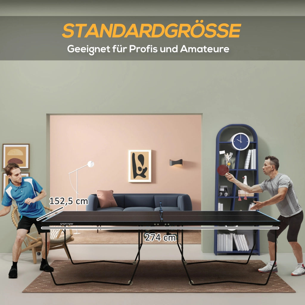 Tavolo da ping pong pieghevole ¨C Minimal ¨C Nero, acciaio, 274x152.5x76 cm