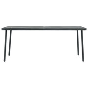 Tavolo da Giardino | Tavolino da esterno Grigio Scuro 180x83x72 cm in Acciaio