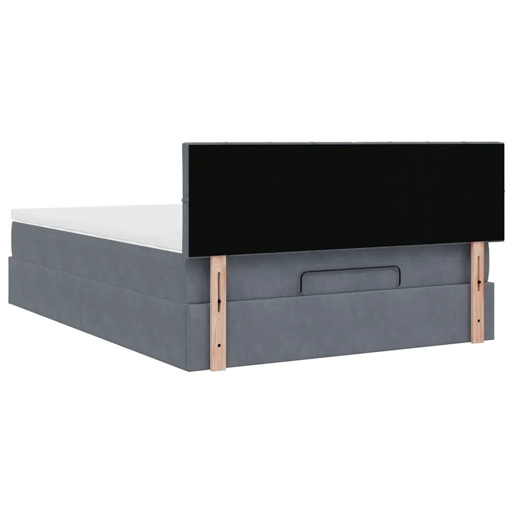 Struttura Letto Pouf con Materasso 140x200 cm in Velluto 3311778