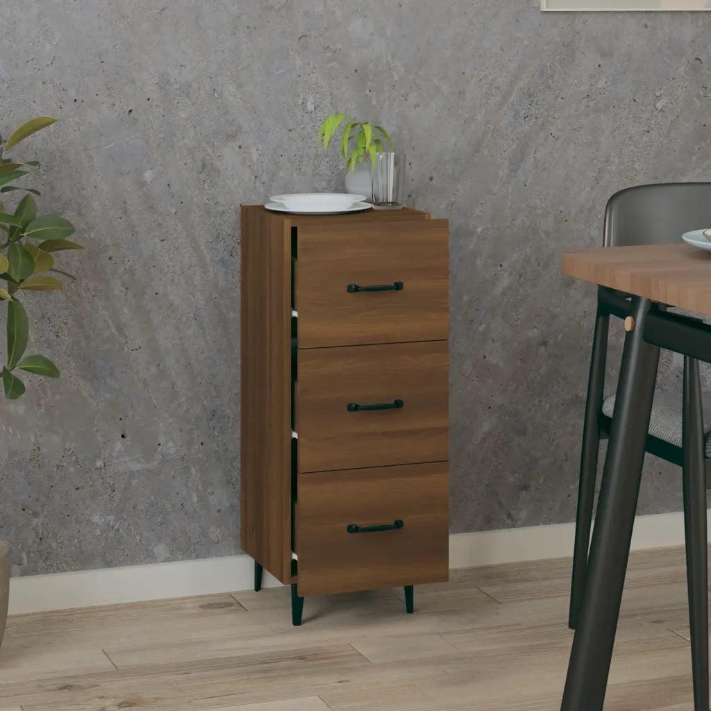 Credenza Rovere Marrone 34,5x34x90 cm in Legno Multistrato 817413