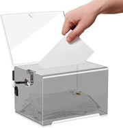 Dispensario in acril 16 x 12 x 10 cm - Chiusura a chiave - Cassetta per voti - Consigliata scatola - Scatola di conservazione per voti - Eventi - Competizioni - Colore grigio.