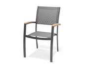 Essence - sedia da giardino - ALU con braccioli in teak