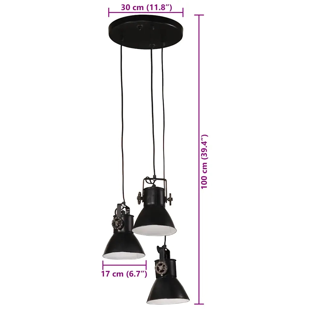Lampada Pensile 25 W Nera 30x30x100 cm E27 CFW4114181
