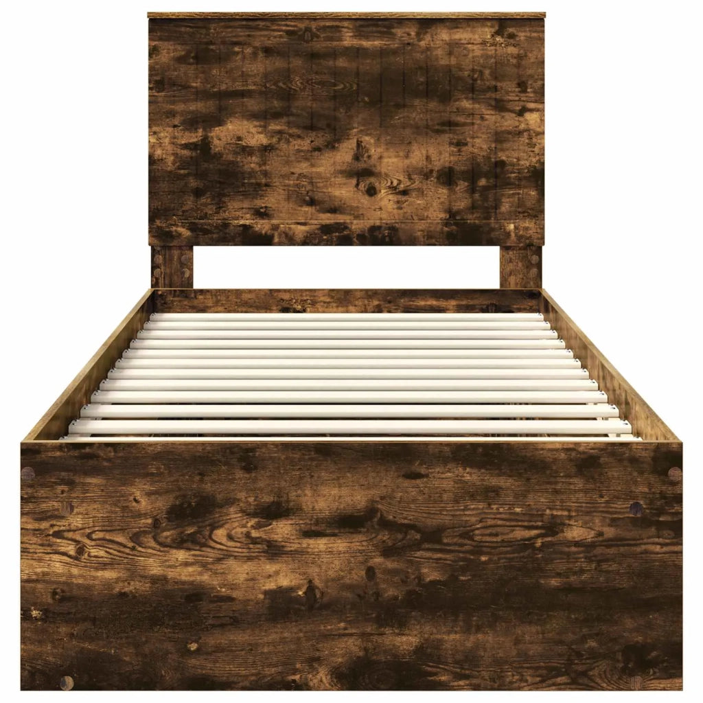 Struttura del letto Rovere fumé 90 x 190 cm Pino massello 3411068